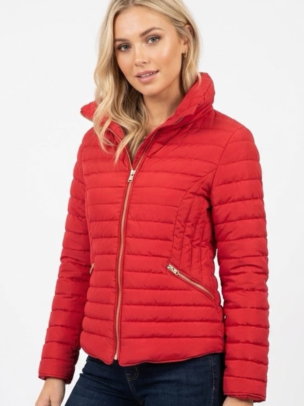 Women Red Original Tokyo Laundry quilted/padded jacket Size 10 (small)